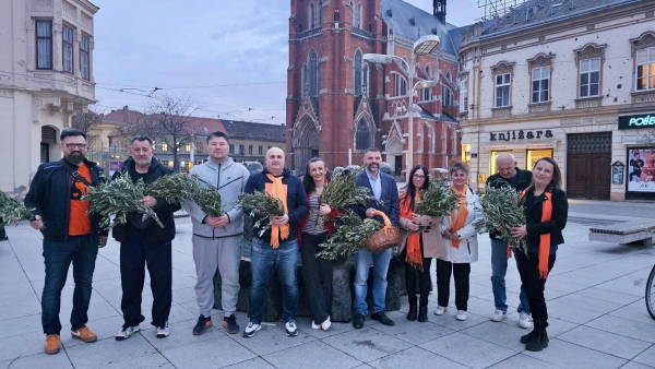 Podjela maslinovih grančica povodom blagdana Cvjetnice